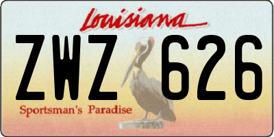 LA license plate ZWZ626