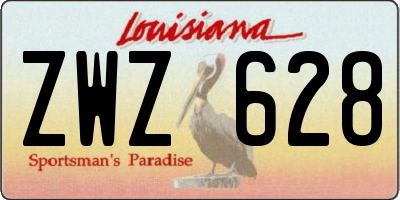 LA license plate ZWZ628