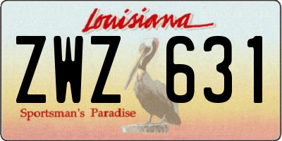 LA license plate ZWZ631