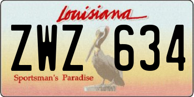 LA license plate ZWZ634