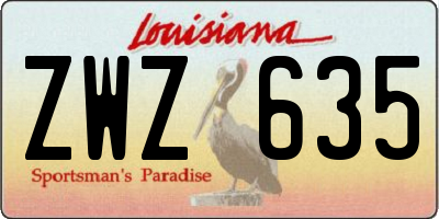 LA license plate ZWZ635