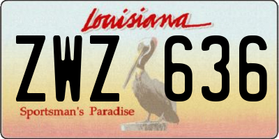 LA license plate ZWZ636