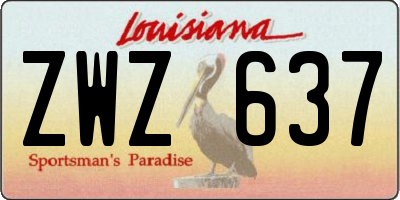 LA license plate ZWZ637