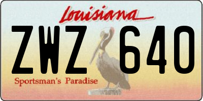 LA license plate ZWZ640