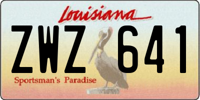 LA license plate ZWZ641