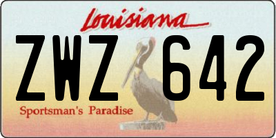 LA license plate ZWZ642