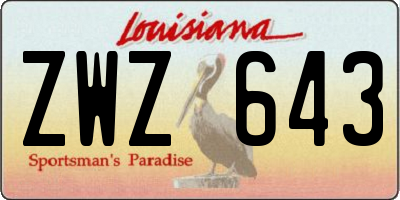 LA license plate ZWZ643