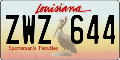 LA license plate ZWZ644