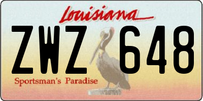 LA license plate ZWZ648