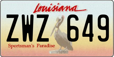 LA license plate ZWZ649