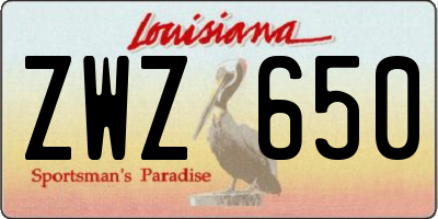 LA license plate ZWZ650