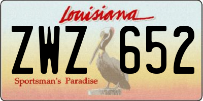 LA license plate ZWZ652