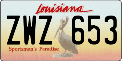 LA license plate ZWZ653
