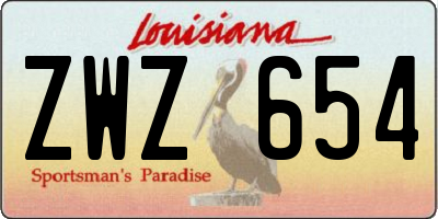 LA license plate ZWZ654