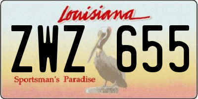 LA license plate ZWZ655