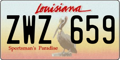 LA license plate ZWZ659