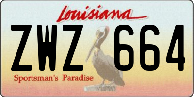 LA license plate ZWZ664