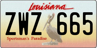 LA license plate ZWZ665