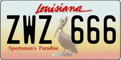 LA license plate ZWZ666