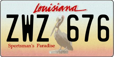 LA license plate ZWZ676