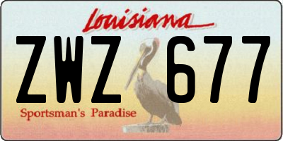 LA license plate ZWZ677