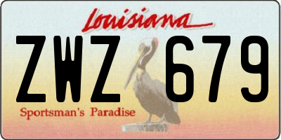 LA license plate ZWZ679