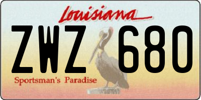 LA license plate ZWZ680