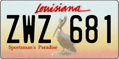 LA license plate ZWZ681