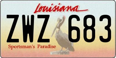 LA license plate ZWZ683