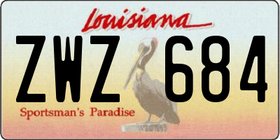 LA license plate ZWZ684