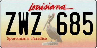 LA license plate ZWZ685