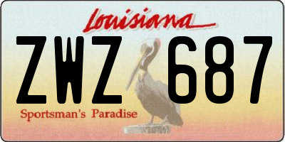 LA license plate ZWZ687