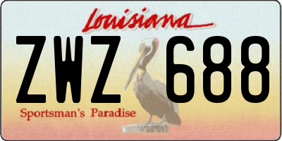 LA license plate ZWZ688