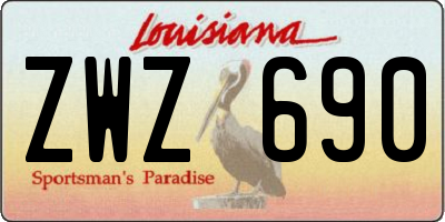 LA license plate ZWZ690