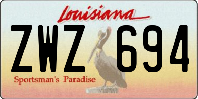 LA license plate ZWZ694