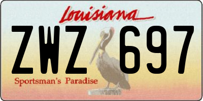 LA license plate ZWZ697