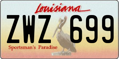 LA license plate ZWZ699