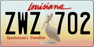 LA license plate ZWZ702