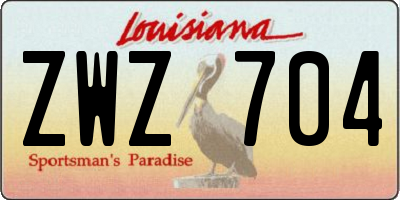 LA license plate ZWZ704