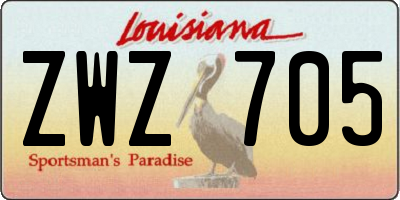 LA license plate ZWZ705