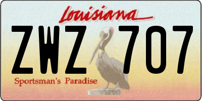 LA license plate ZWZ707