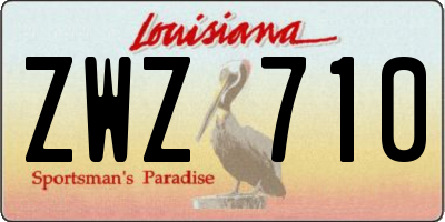 LA license plate ZWZ710