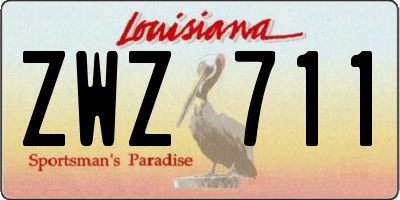 LA license plate ZWZ711