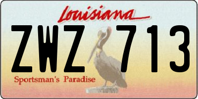 LA license plate ZWZ713