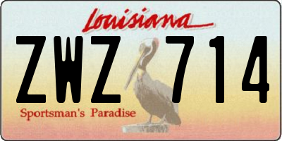 LA license plate ZWZ714