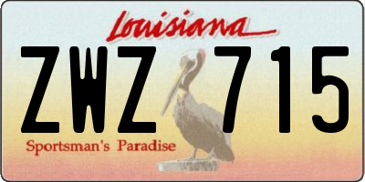 LA license plate ZWZ715