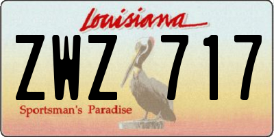 LA license plate ZWZ717