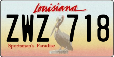 LA license plate ZWZ718