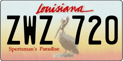 LA license plate ZWZ720