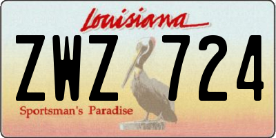 LA license plate ZWZ724